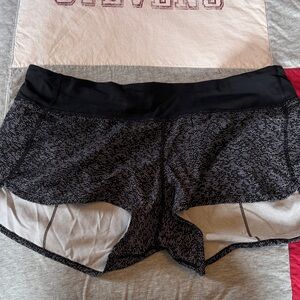 lululemon athletica Black and Gray Athletic Speed Shorts
